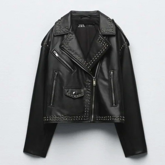 🖤 Zara Faux Leather Studded Jacket - Picture 6 of 13